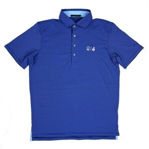 Greyson Golf Men’s’ Polo Shirt Striped Blue Performance Size M Medium